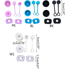 6x Black Straw Cover Cap For Cup Silicone Spill Proof-Stopper Set With Straw Cover Cap Square Spill-Stopper Round Leak-Stopper Leak-Stoppers for Water Bottles Sports and Outdoors