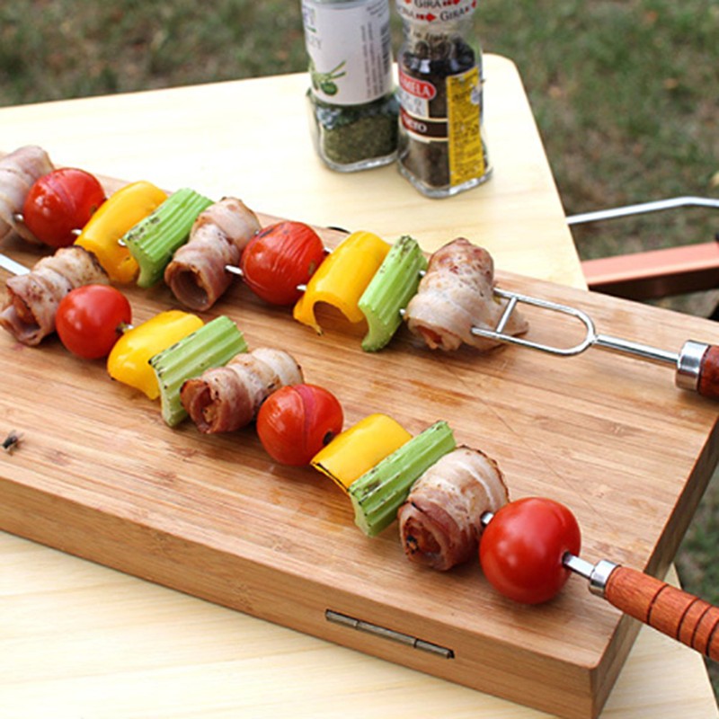 7pcs/set Stainless Steel Barbecue Forks Barbecue Skewers Roasting Needle Barbecue