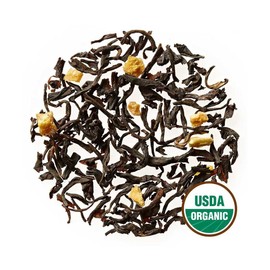 Golden Moon Organic Black Tea Tippy Earl Grey - Real Bergamot Peels & Extract - Loose Leaf, Non-GMO - Travel Tin (30 Servings)