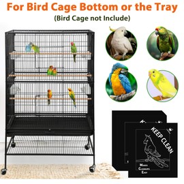 Bird Cage Liners, Parrot Cage Liners, 30pcs Disposable Cage Liners for Birds, Non-Woven Pre-cut Large Bird Cage Liners For Parrot Parakeet Conure Cockatiel, Paper Bird Cage liners, 20 x 18 inch