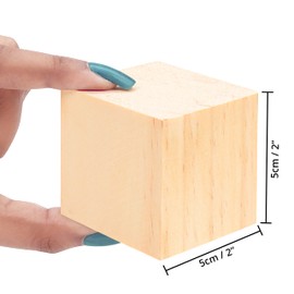 Belle Vous Wooden Cube Large (Pack of 20) Wooden Cube 5 x 5 x 5 cm Natural Wooden Blocks Natural - Natural Untreated Blank Cube Wooden Blocks - Wooden Building Blocks Natural for Learning, Crafts, DIY