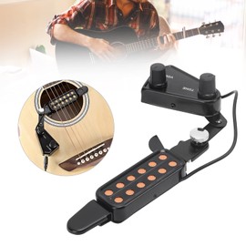 CYSFETENA Guitar Pickup 12 Sound Hole Acoustic Guitar Pickup with Volume and Sound Control for Ukulele, Magnetic Pickup Transducer with Metre Cable for Acoustic Electric Guitars