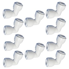10 Pack 3/8 RO Tubing Elbow Connector 90 degree 3/8 Water Line Fittings Push to Connect Fittings for RO/DI Water Filter System/aquarium
