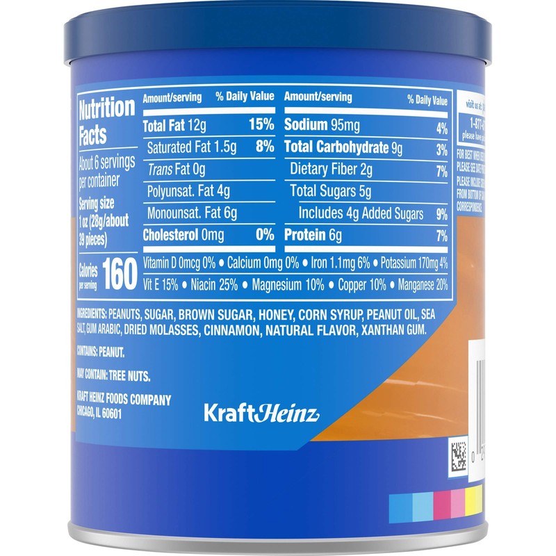 Planters Salted Caramel Peanuts 6oz Canister 160 Calories 6 Servings