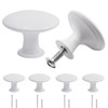 Misuyue Pack of 4 Furniture Knobs, White, 30 mm Round