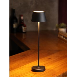 TORCHSTAR LED Rechargeable Cordless Table Lamp with Charging Base, Dimmable Cordless Outdoor Table Lamps for Restaurant Hotels, 4000mAh Battery Operated Portable Desk Lamp, 2700K, Black, Pack of 2