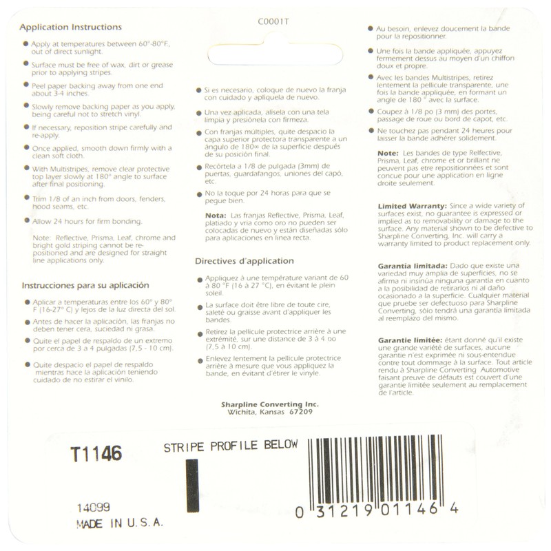 TRIMBRITE T1146 1/8 Pinstripe Silver