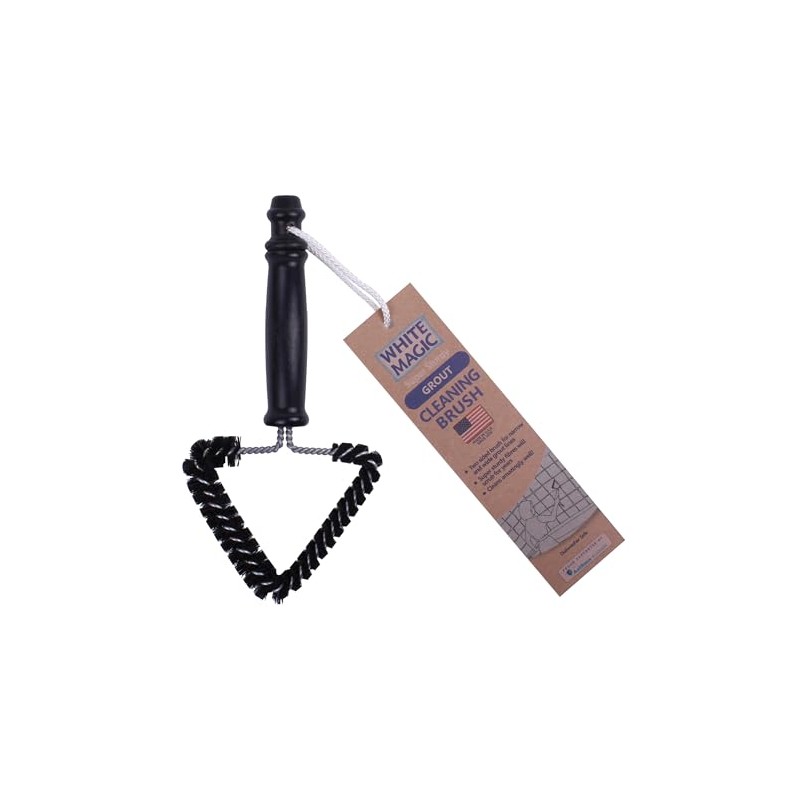White Magic Super Sturdy Grout Cleaning Brush – Dual-Sided for