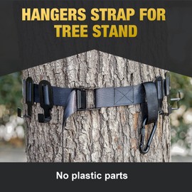 ZAIXIA Tree Stand Safety Harness with Metal Multi-Hook Accessory Holder,Bow Hanger Strap for Tree Stand,Tree Stand Accessories,Hunting Harness