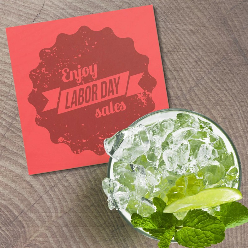 Unbranded Enjoy Labor Day Sales Red 4'' X 4'' Square