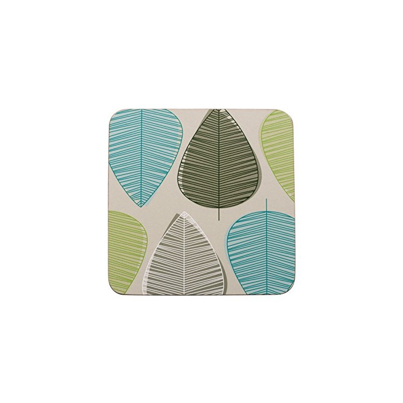 Premier Housewares 1203605 Leaf Coasters - Green, Set of 4,