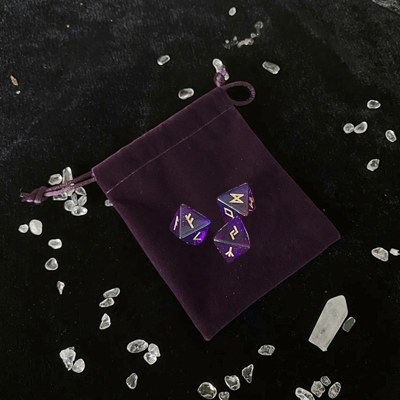 MEELYHOME 3 Pcs 8-Sided Rune Dice Resin Assorted Polyhedral Dice