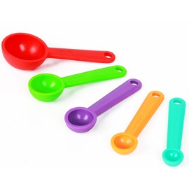 Silicone Measuring Spoons Set of 5, Assorted Colors