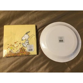 GRAPHIQUE FALL SNOOPY &WOODSTOCK GRAPHIQUE PLATES 8CT 9" & NAPKINS 20CT 12" X 13"