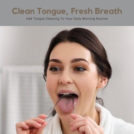 TRU LIFE Trulife Raspador De Lengua Limpiador De Lengua De Acero Inoxidable De Grado Quirúrgico (2 Unidades), Reduce El Mal Aliento (Fundas De Viaje Incluidas), Limpiador De Lengua De Metal,