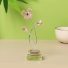 Unbranded Pink Crystal Flower Glass Figurine Ornament Paperweight Table Decoration