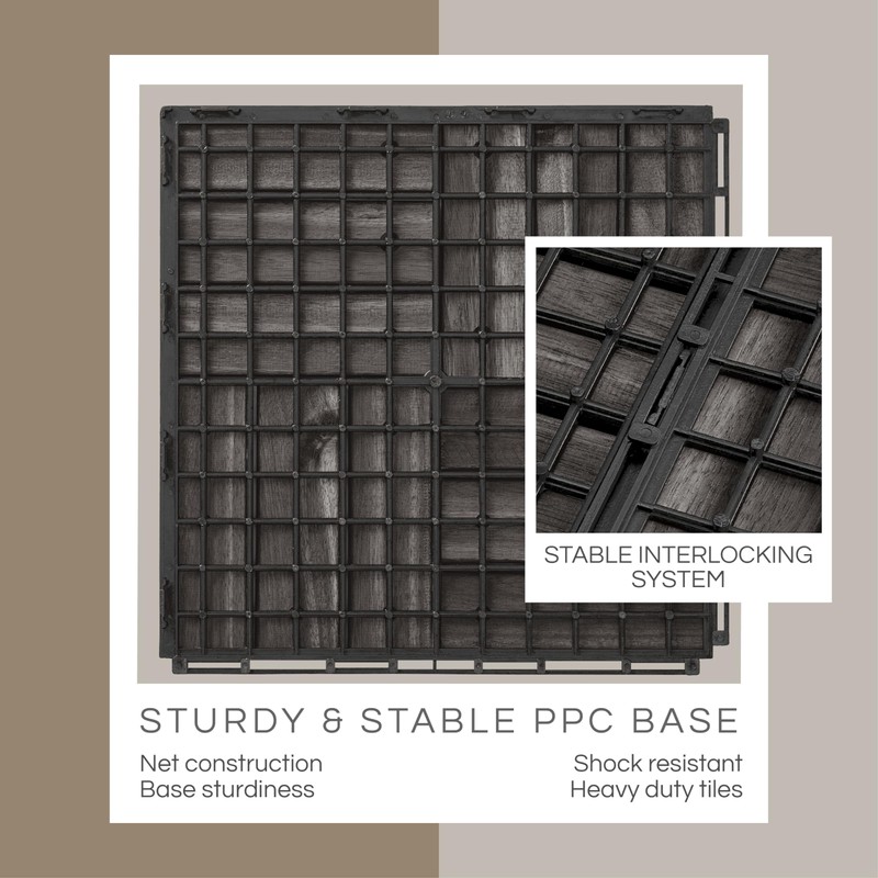 10 Pcs Interlocking Deck Tiles, Patio Flooring - Outdoor Waterproof