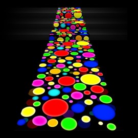 Haull 236 x 39 Inches Neon Light up Dance Floor Glow in The Dark Runner Rug UV Reactive Blacklight Rug Fluorescent Floor Runner for 80s 90s Theme Glow Party Favors