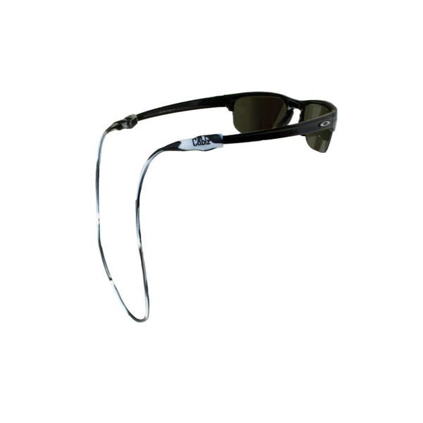Cablz Retenedor de anteojos de Silicona para mármoles | Retenedor de anteojos Impermeable | 16 Pulgadas (Negro/Blanco)