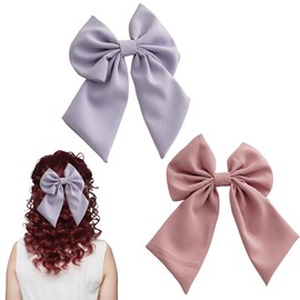scicent Hair Clip 2 Pieces Hair Bow Women's Bow Hair Bows Hair Pins Fabric for Women Elegant Hair Accessories Large Hair Clips for Women - 28216
