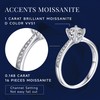 MomentWish Women's Engagement Ring, Moissanite Diamond Ring, VVS1 D Colour