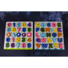Unbranded alphabet and numbers wooden puzzle