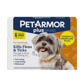 PetArmor Plus for Dogs Flea and Tick Prevention for Dogs, Long-Lasting & Fast-Acting Topical Dog Flea Treatment, 6 Count, small