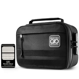 HELMET HEAD Smell Proof Case with Combination Lock + Grinder Card | Durable Water Repellent Smell Proof Bag Container for Your Herbs & Accessories (Black)
