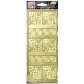 Anitas Outline Stickers, Celtic Heart Corners, Gold, for Scrapbooking, Card Making, Kids Play, Homework, Art, Craft, Embelish, Decorative, Paper, Card, Glass, Metal, Plastic, Foam