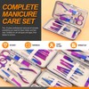 Rustark 12Pcs Rainbow Manicure Pedicure Kit Professional Stainless Steel Nail