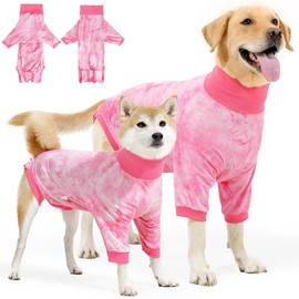 SlowTon Dog Surgery Recovery Suit - Female Male Dog Onesie for Spay Neuter, Anti-Licking Dog Body Suit Dog E-Collar Alternative After Surgery, Anti Licking Suit for Small Medium Large Dogs(Pink, M)