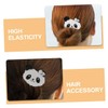 Baluue 2pcs Cute Panda Hair Ties High Elasticity Cartoon Ponytail