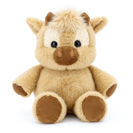 15.7” Running Cow Plush Stuffed Animal – Cuddly Huggable Running Highland Cow Pillow, for Boys, Girls, and Animal Lovers (Brown)