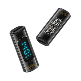 POHFP USB C Adapter with Digital Display, Type C Female to Female Adapter Extender Compatible with Thunderbolt 4/3, Support up to 140W Charging, 40Gbps Data Transfer and 8K@60Hz Video