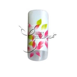 Pink Floral Pre-designed Acrylic/UV Gel Artificial/False French Nail Tips (70 pcs.)