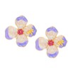 Purple Large Flower Clip-on Stud Earrings for Fairy Womens Girls