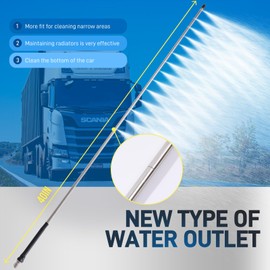 WMEEII 40 in Radiator Cleaning Wand,Radiator Cleaning Tool,Radiator Genie Water Air Cleaning Wands, Home Car Truck Power Washer Wand, Fit Over Max 5000PSI Pressure Washer(With Switch)