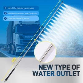 WMEEII 40 in Radiator Cleaning Wand,Radiator Cleaning Tool,Radiator Genie Water Air Cleaning Wands, Home Car Truck Power Washer Wand, Fit Over Max 5000PSI Pressure Washer(With Switch)