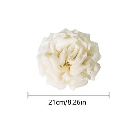 Elegant Organza Silk Rose Flower Extra Large Big Brooches Lapel Pins Fabric Floral Oversized Brooch Pin for Women Wedding Party Banquet Dress Suit Clothes Accessories Fashion Jewelry 210mm (Beige)