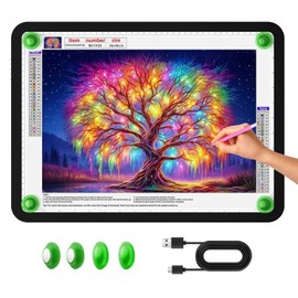Zocelight A3 Diamond Art Light Board, 16.77×13.35inchs Light Pad,6000 Lux Super Bright Light Box for Tracing,Side Button Design,Magnet Light Table for Diamond Painting,Sketching,Weeding Vinyl(Black)