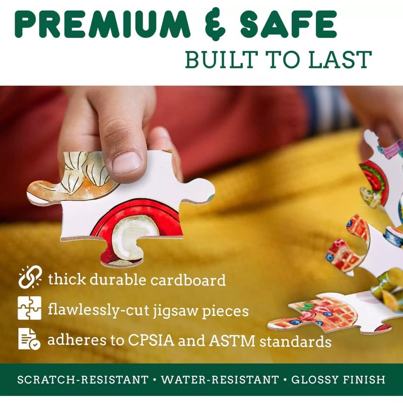 Cognisprings World Food Kids Puzzles, Thick Floor Puzzle, Educational Puzzles