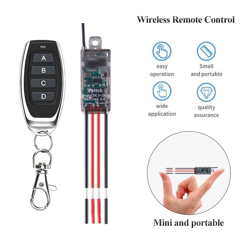 ZHOFONET Wireless Light Switch and Receiver Kit,4 Way 1 Channel