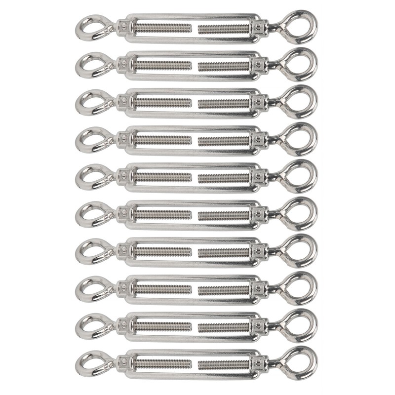 10pcs Eye and Eye Turnbuckle Wire Tensioner Strainer Stainless Steel