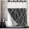 Tititex No Hooks Snap in Liner Abstract Curve Lines Black
