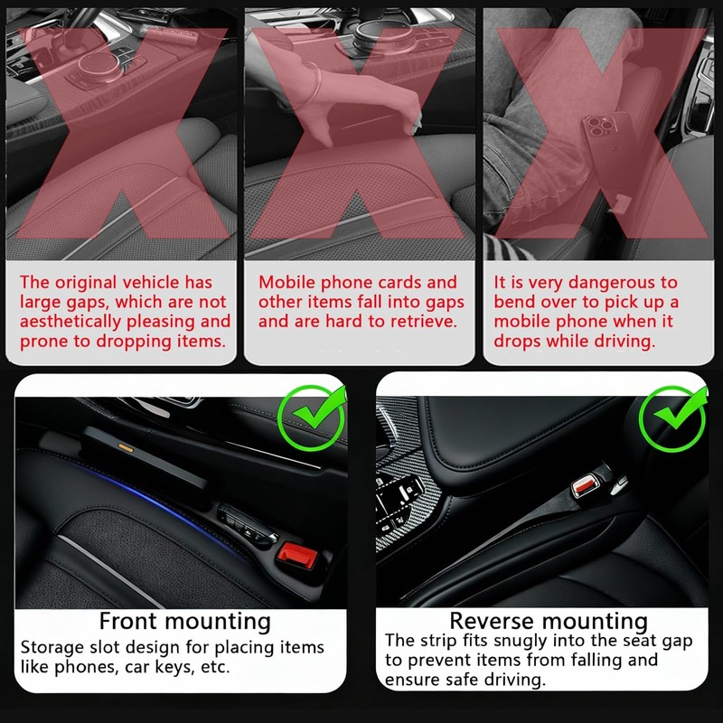 FortiyParts Car Seat Gap Filler Organizer of 2 - No