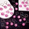 50Pcs Pink Disco Ball Keychain, Mini Small Pink Mirror Disco