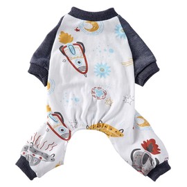 XIAOYU Dog Pajamas Cute Airship Pattern Soft Pet Overalls Dog Clothes for Small Dogs and Cats, XL