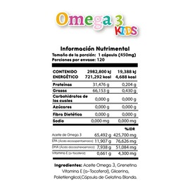 Omega Kids Suplemento 120 Cápsulas - Greenwell
