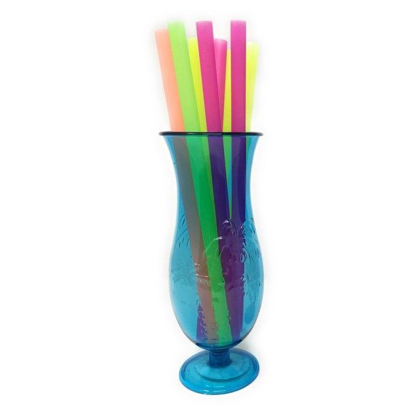 	 Extra Large Plastic Straws, Great for Smoothies, Extra Wide Straws With Mammoth 1/2 Inch Diameter, Neon Colors, Bulk Smoothie Shake Straws - 200 Pack - Variable Lengths (1, 10.5 inch)