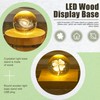 Honoson 8 Pcs Wooden LED Display Base Lighted Base for